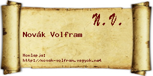 Novák Volfram névjegykártya